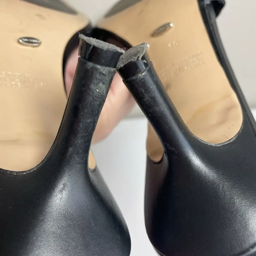 Tony Bianco Black Square Toe Mule Heels